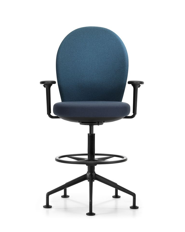 Hochstuhl Bürostuhl Marva mit Fussring und Gleitern