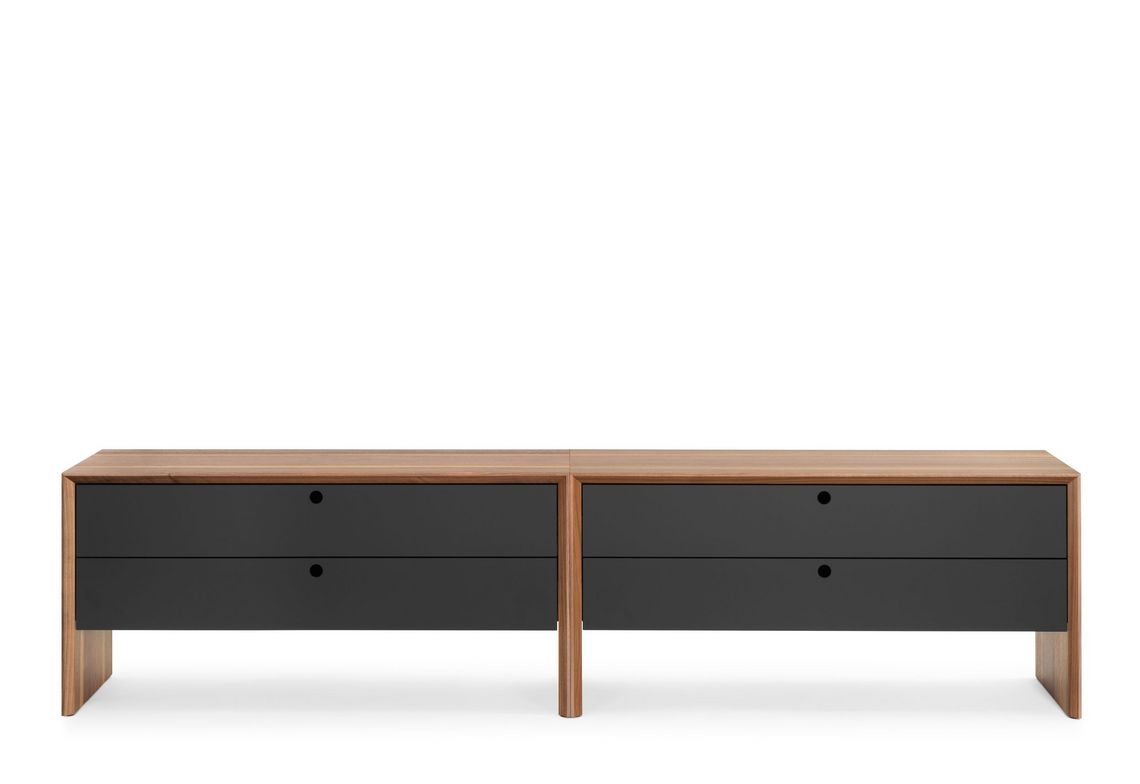 Sideboard Massivholz mit Schubladen aus Vollkernplatten schwarz