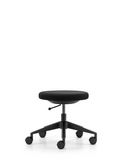 Hocker Simplex 3D mit schwarzem Polster und schwarzem Fuss mit Rollen