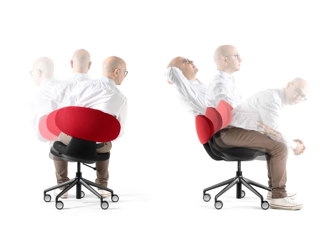 Beweglichkeit des Bürostuhls Simplex 3D aufgrund der beweglichen Mechanik