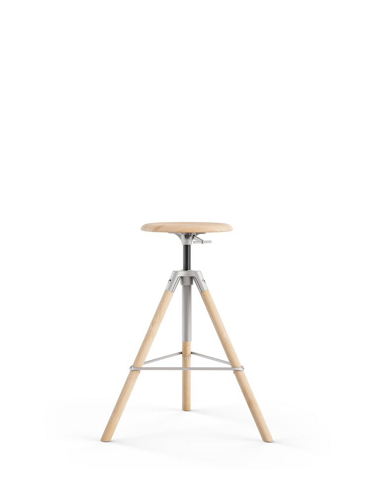 Aterlierhocker hoch Holz