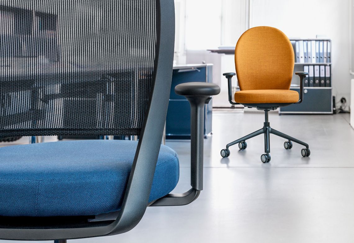 Schreibtischstuhl und Bürostuhl Marva und Marva Net Nahaufnahme vom Netzrücken