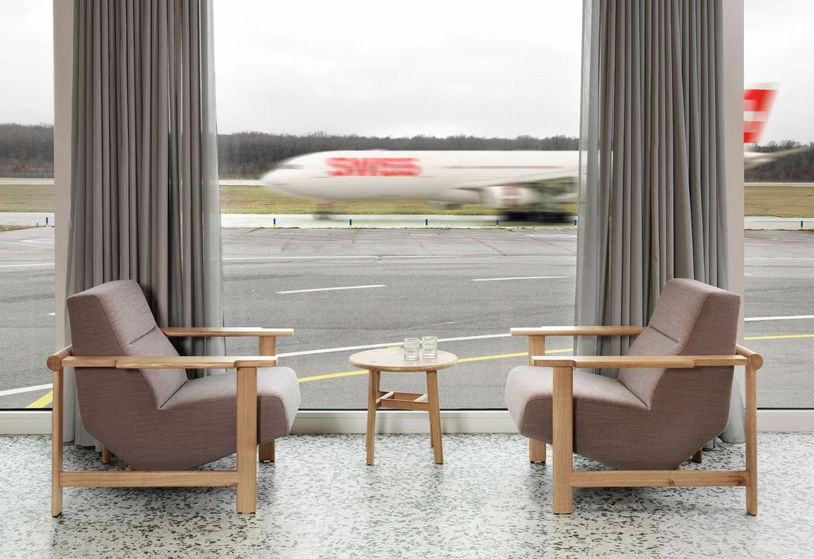 Loungemöbel für den VIP Pavillon, Flughafen Genf, Schweiz