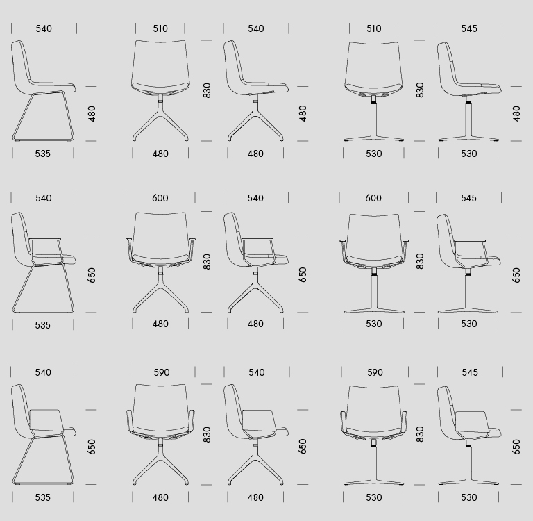 Dimensions chair Marel