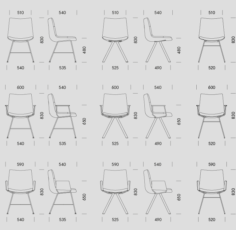 Dimensions chair Marel