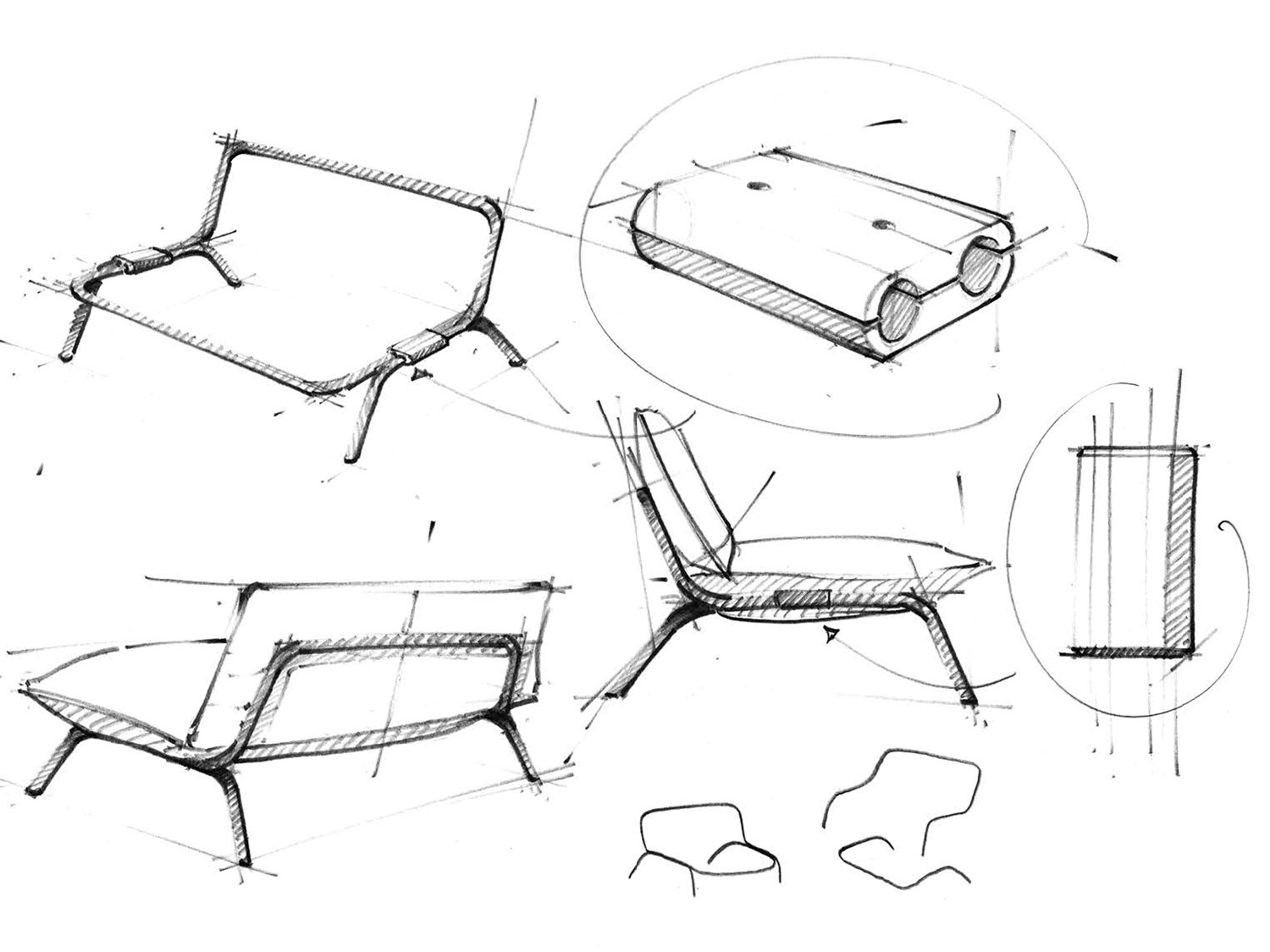 Von der Skizze zum Produkt: Skizze zum Cloud Sofa, Customized Furniture