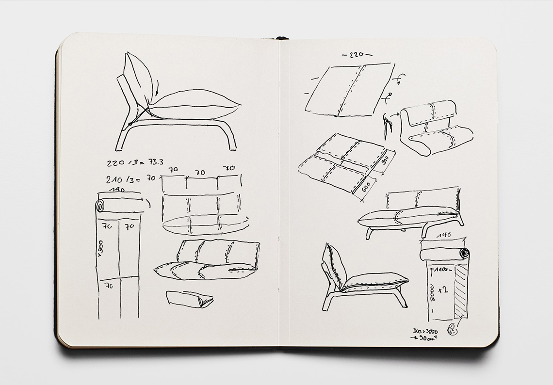 Customized Furniture: Skizzen des Cloud Sofas