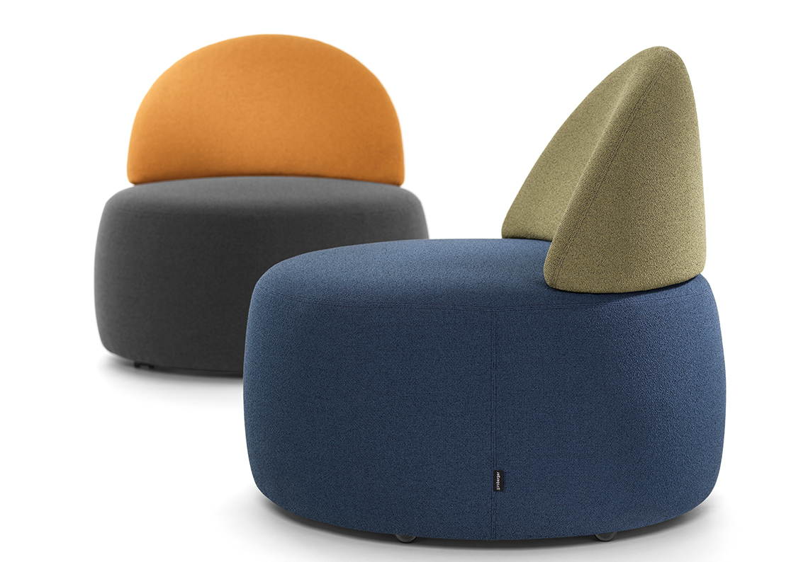 Pouf-Programm mit zirkulär angelegtem Materialkonzept