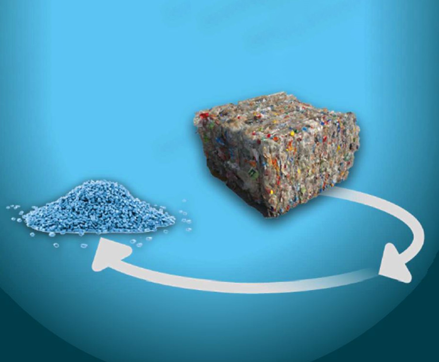 Recycled plastic made of 100% polypropylene waste